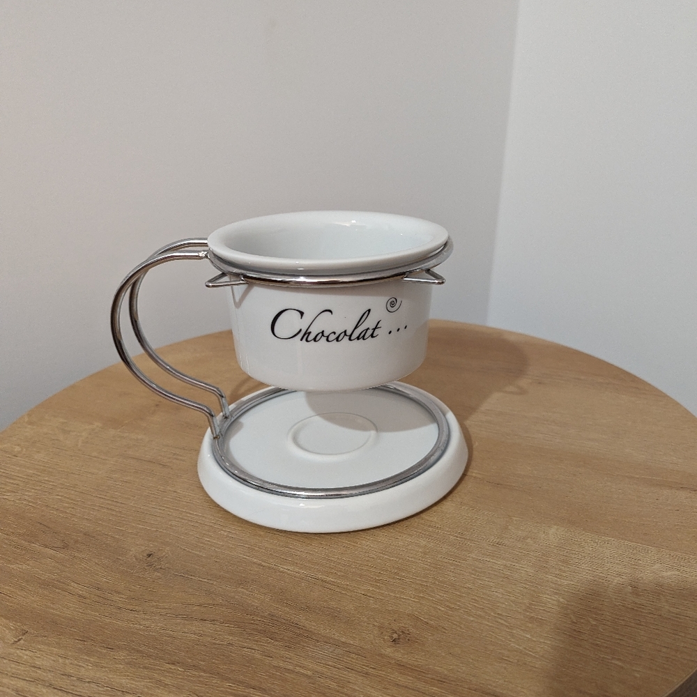 Bella Cucina White & Black "Chocolat..." Fondue  Set